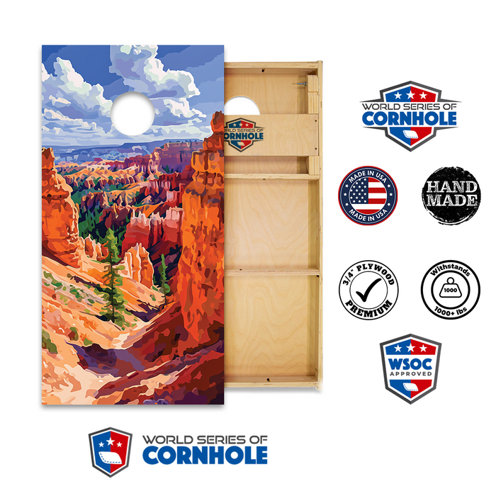 World Series of Cornhole Official 2' x 4' Professional Cornhole Board Runway 2402P - Bryce Canyon National Park