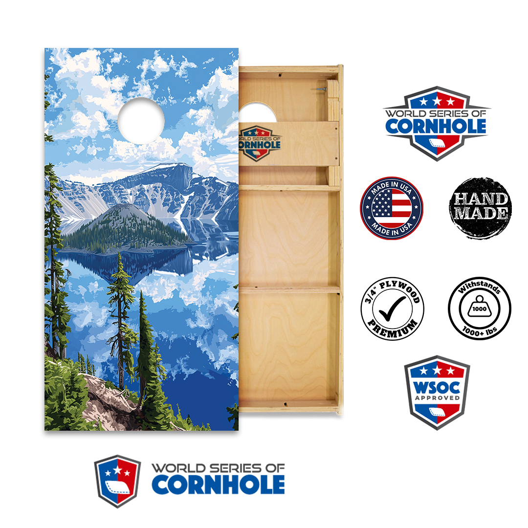 World Series of Cornhole Official 2' x 4' Professional Cornhole Board Runway 2402P - Crater Lake National Park