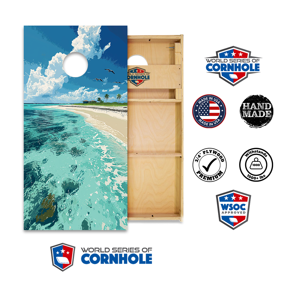 World Series of Cornhole Official 2' x 4' Professional Cornhole Board Runway 2402P - National Park - Dry Tortugas