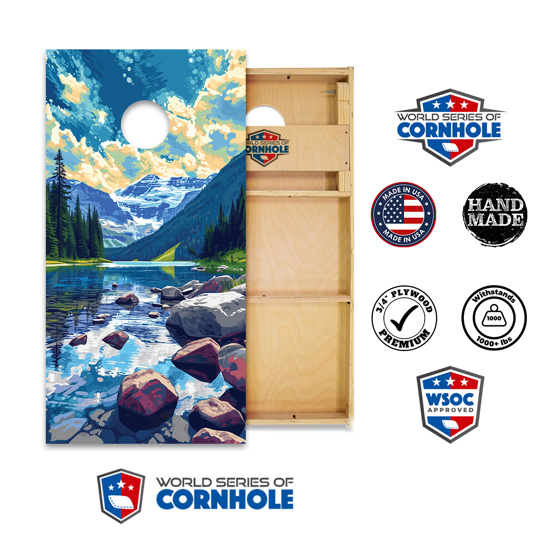 World Series of Cornhole Official 2' x 4' Professional Cornhole Board Runway 2402P - National Park - Glacier