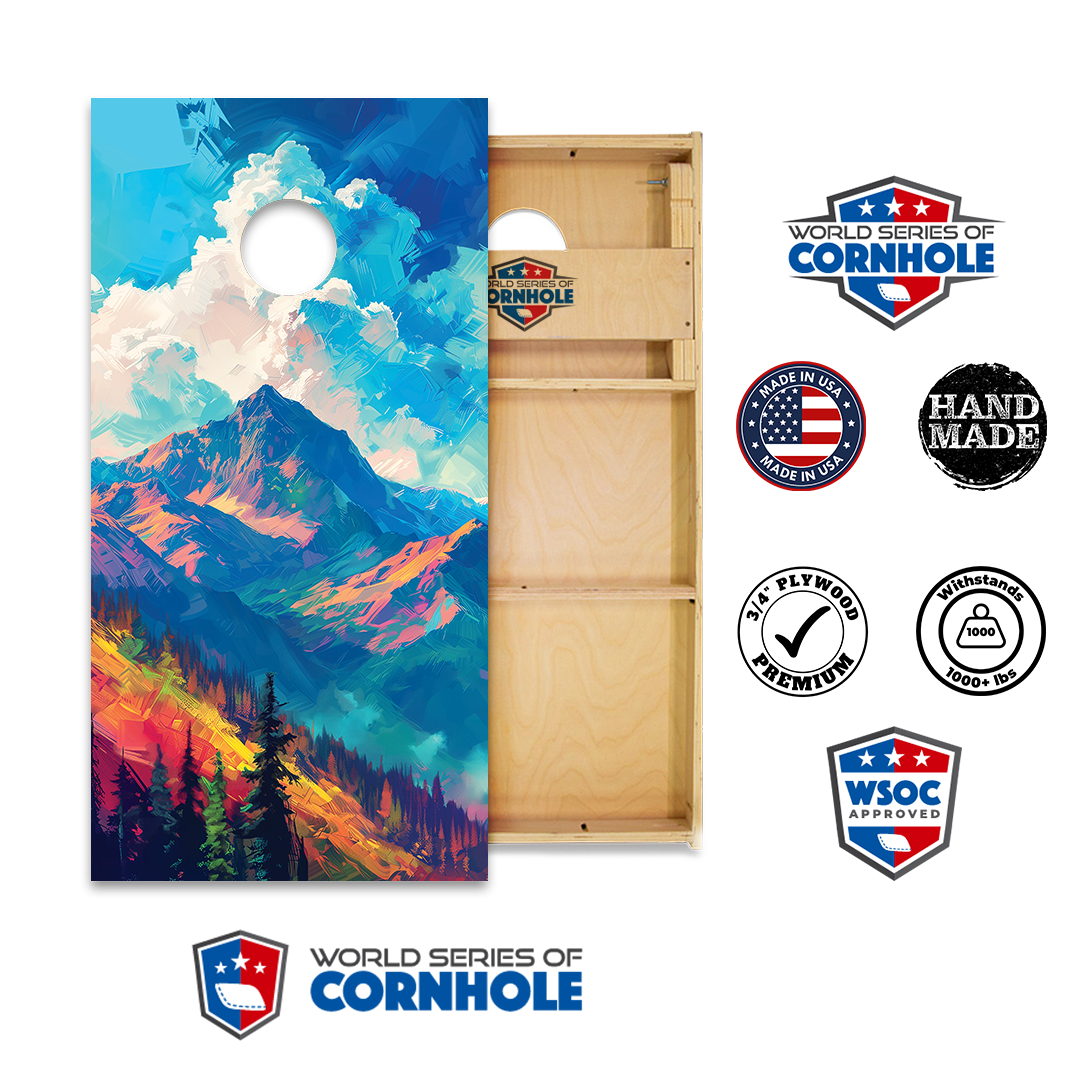 World Series of Cornhole Official 2' x 4' Professional Cornhole Board Runway 2402P - National Park - Mt. Olympus