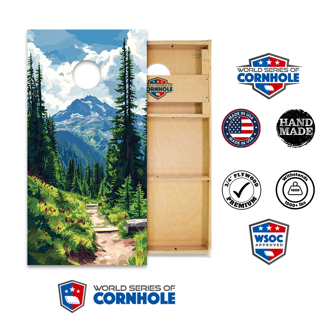 World Series of Cornhole Official 2' x 4' Professional Cornhole Board Runway 2402P - Mt. Rainier National Park