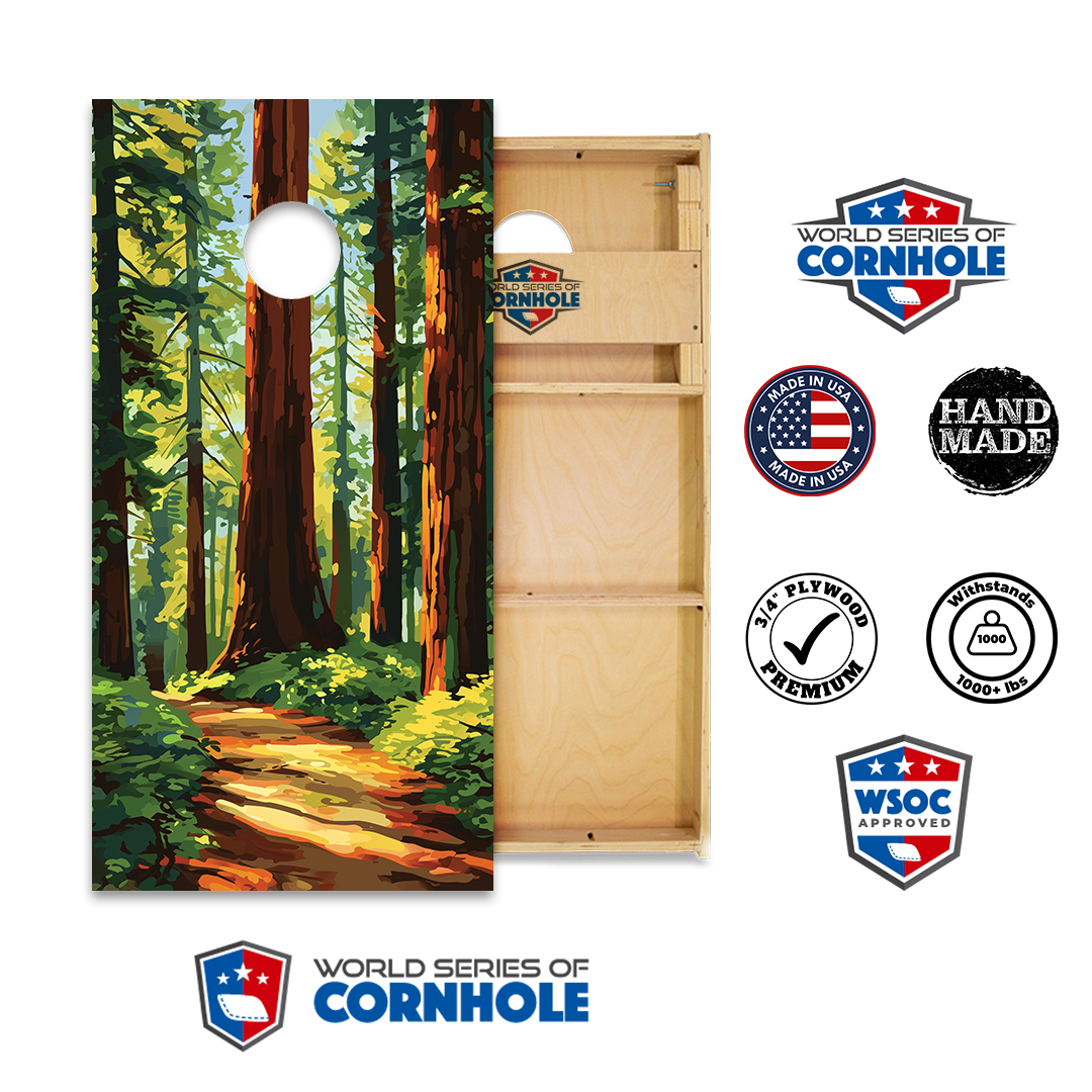 World Series of Cornhole Official 2' x 4' Professional Cornhole Board Runway 2402P - National Park - Redwoods