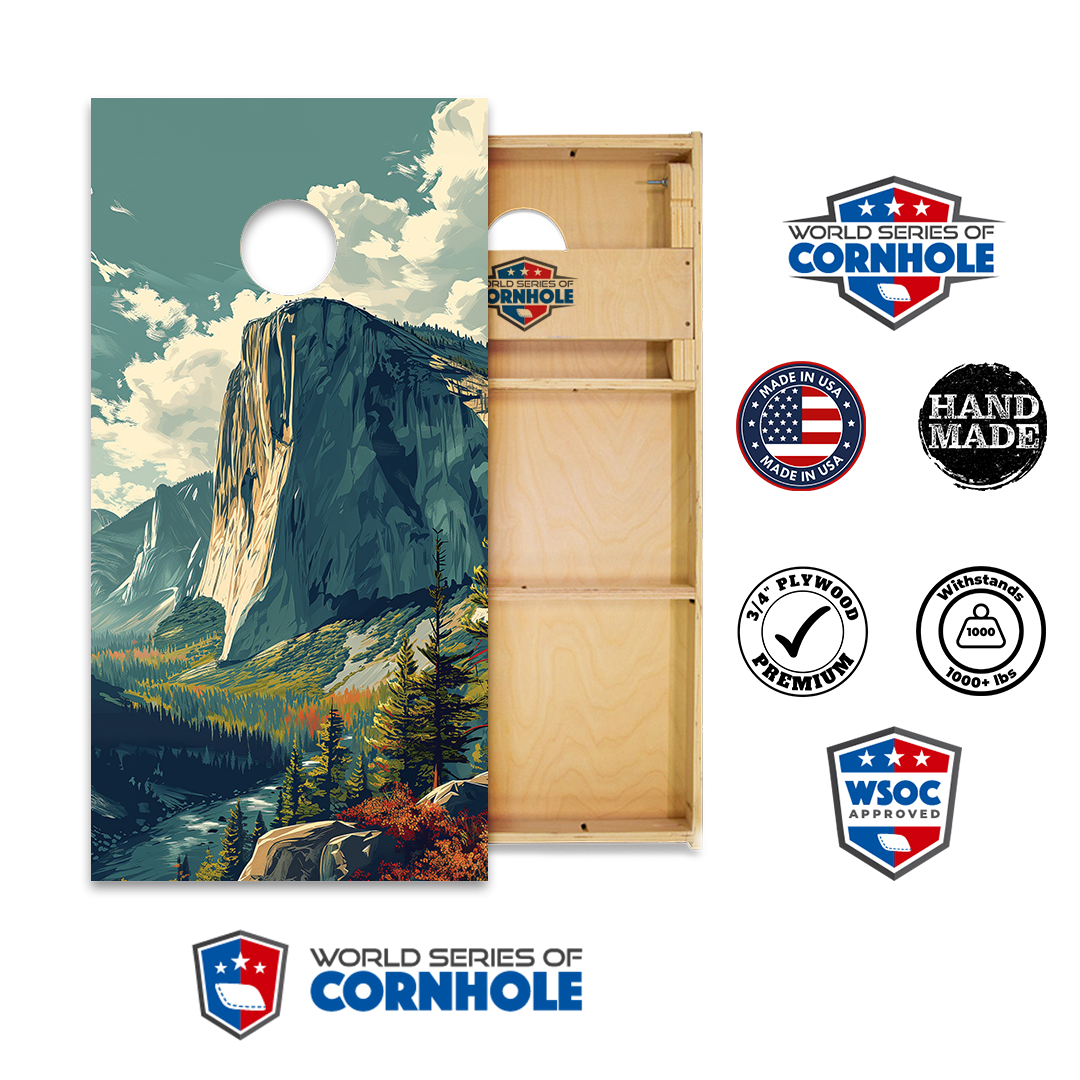 World Series of Cornhole Official 2' x 4' Professional Cornhole Board Runway 2402P - Yosemite National Park