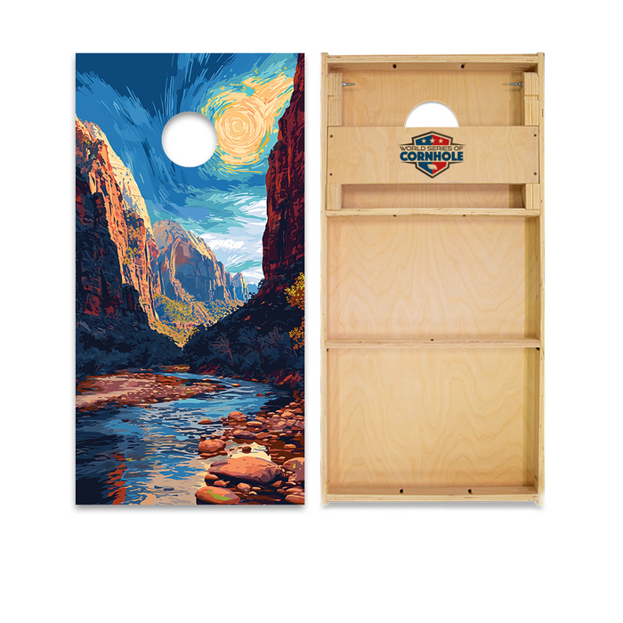 World Series of Cornhole Official 2' x 4' Professional Cornhole Board Runway 2402P - Zion National Park