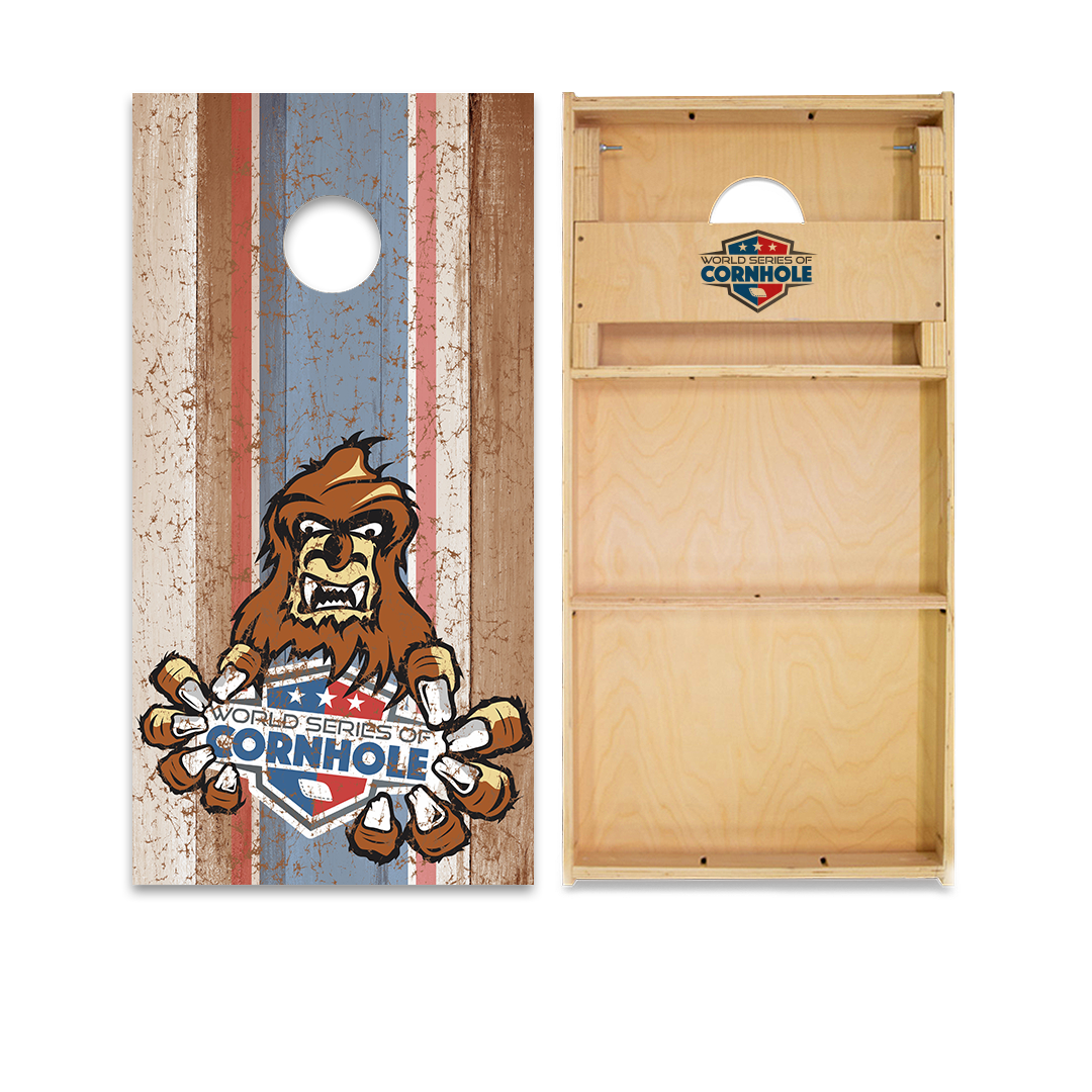 World Series of Cornhole Official 2' x 4' Professional Cornhole Board Runway 2402P - Animated Sasquatch