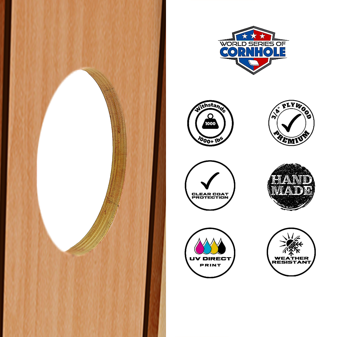 World Series of Cornhole Official 2' x 4' Professional Cornhole Board Runway 2402P - Classic Striped Woody