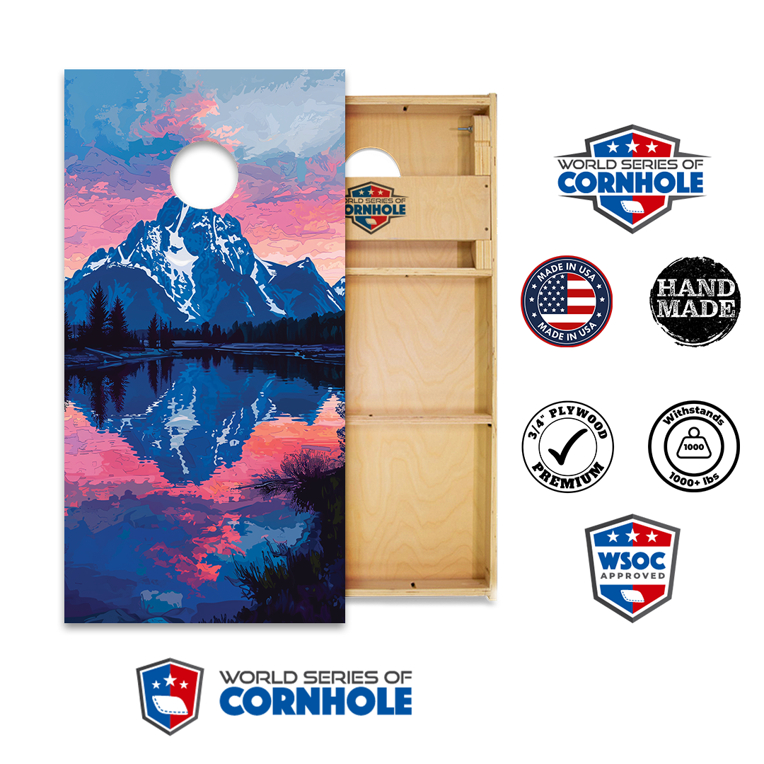 World Series of Cornhole Official 2' x 4' Professional Cornhole Board Runway 2402P - National Park - Grand Teton