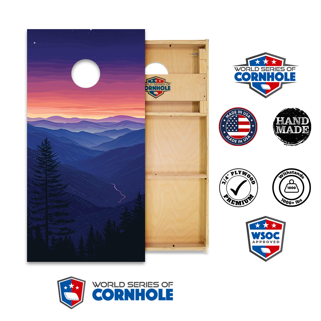 World Series of Cornhole Official 2' x 4' Professional Cornhole Board Runway 2402P - National Park -  The Great Smokey Mountains