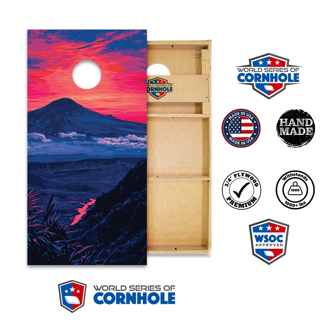 World Series of Cornhole Official 2' x 4' Professional Cornhole Board Runway 2402P - National Park - Hawaii Volcanoes
