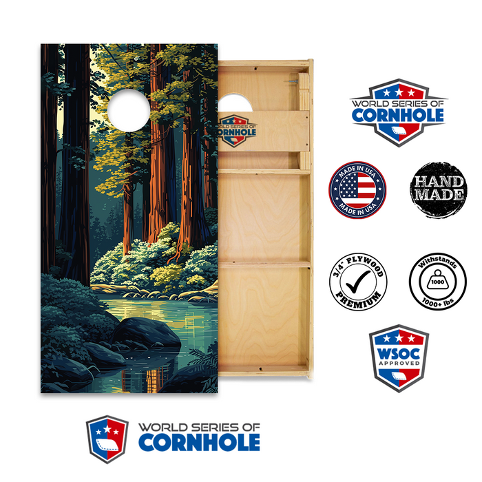 World Series of Cornhole Official 2' x 4' Professional Cornhole Board Runway 2402P - Redwood National Park