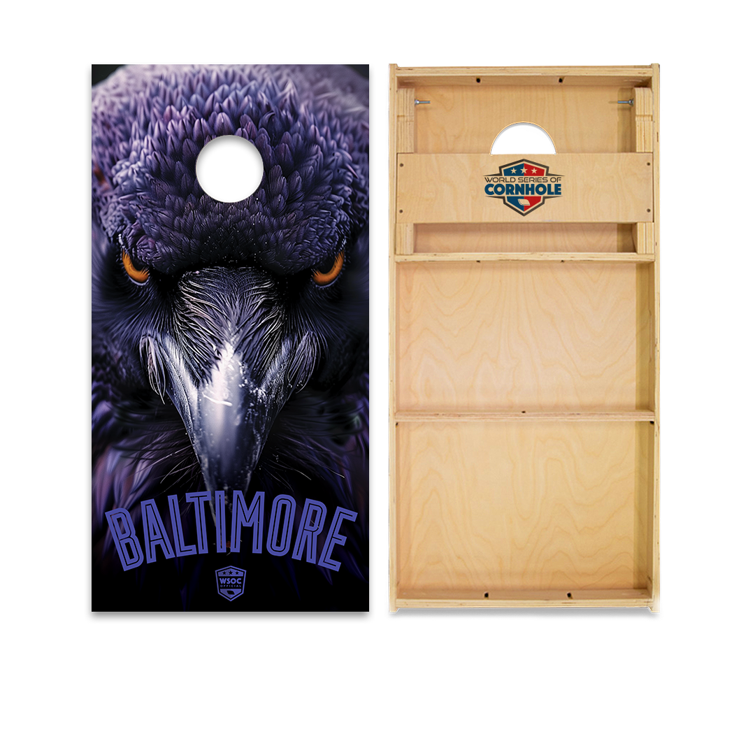 World Series of Cornhole Official 2' x 4' Professional Cornhole Board Runway 2402P - Baltimore Ravens