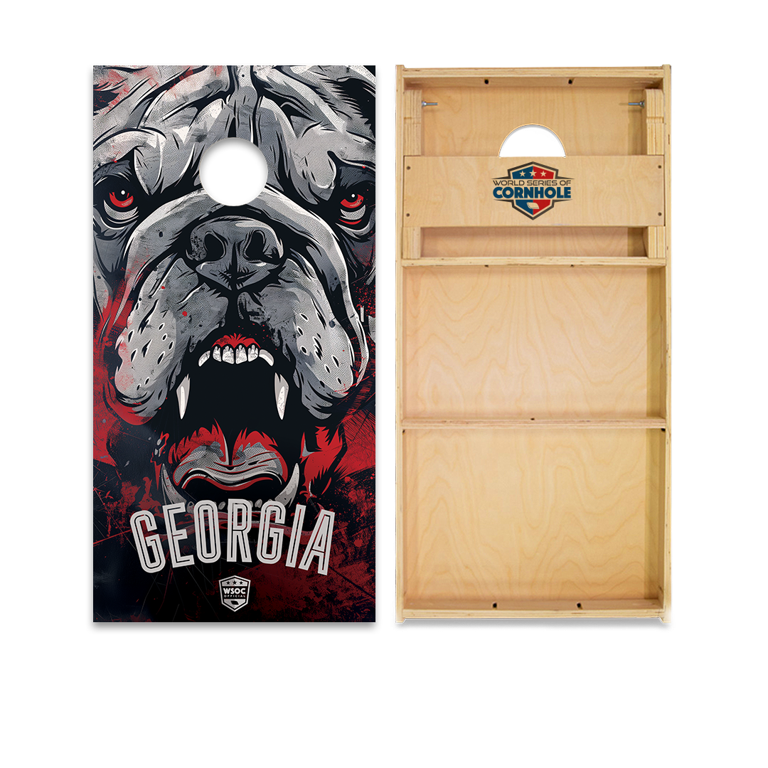 World Series of Cornhole Official 2' x 4' Professional Cornhole Board Runway 2402P - Georgia Bulldogs