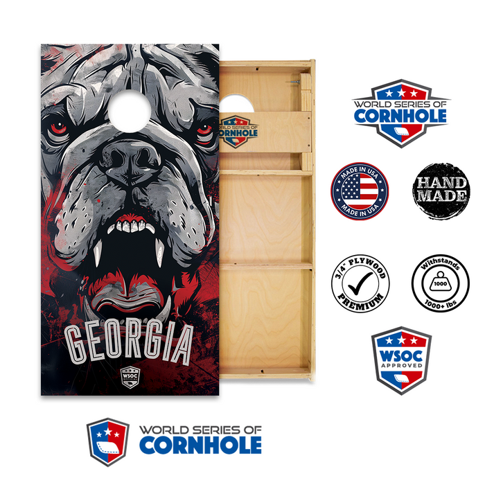World Series of Cornhole Official 2' x 4' Professional Cornhole Board Runway 2402P - Georgia Bulldogs
