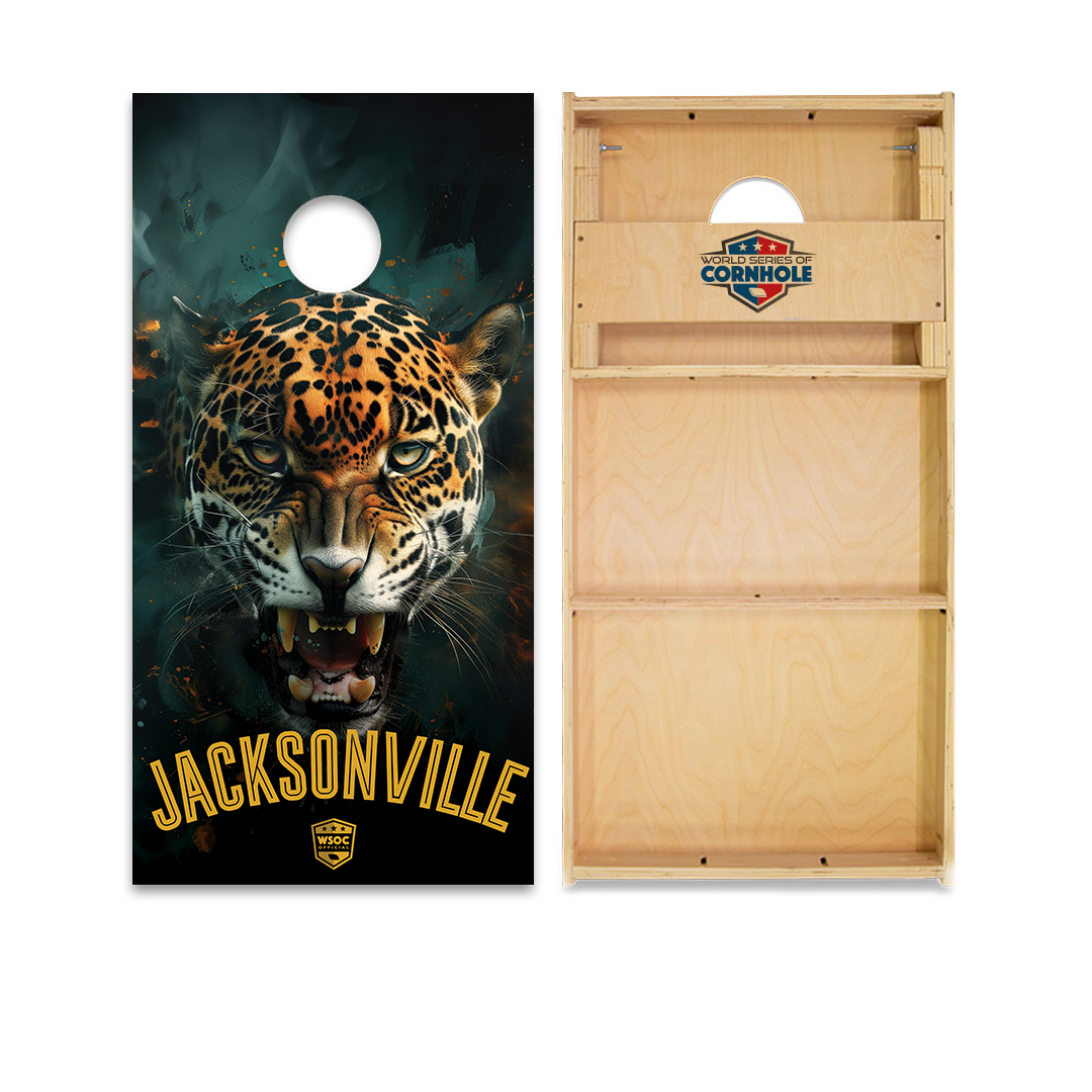 World Series of Cornhole Official 2' x 4' Professional Cornhole Board Runway 2402P - Jacksonville Jaguars