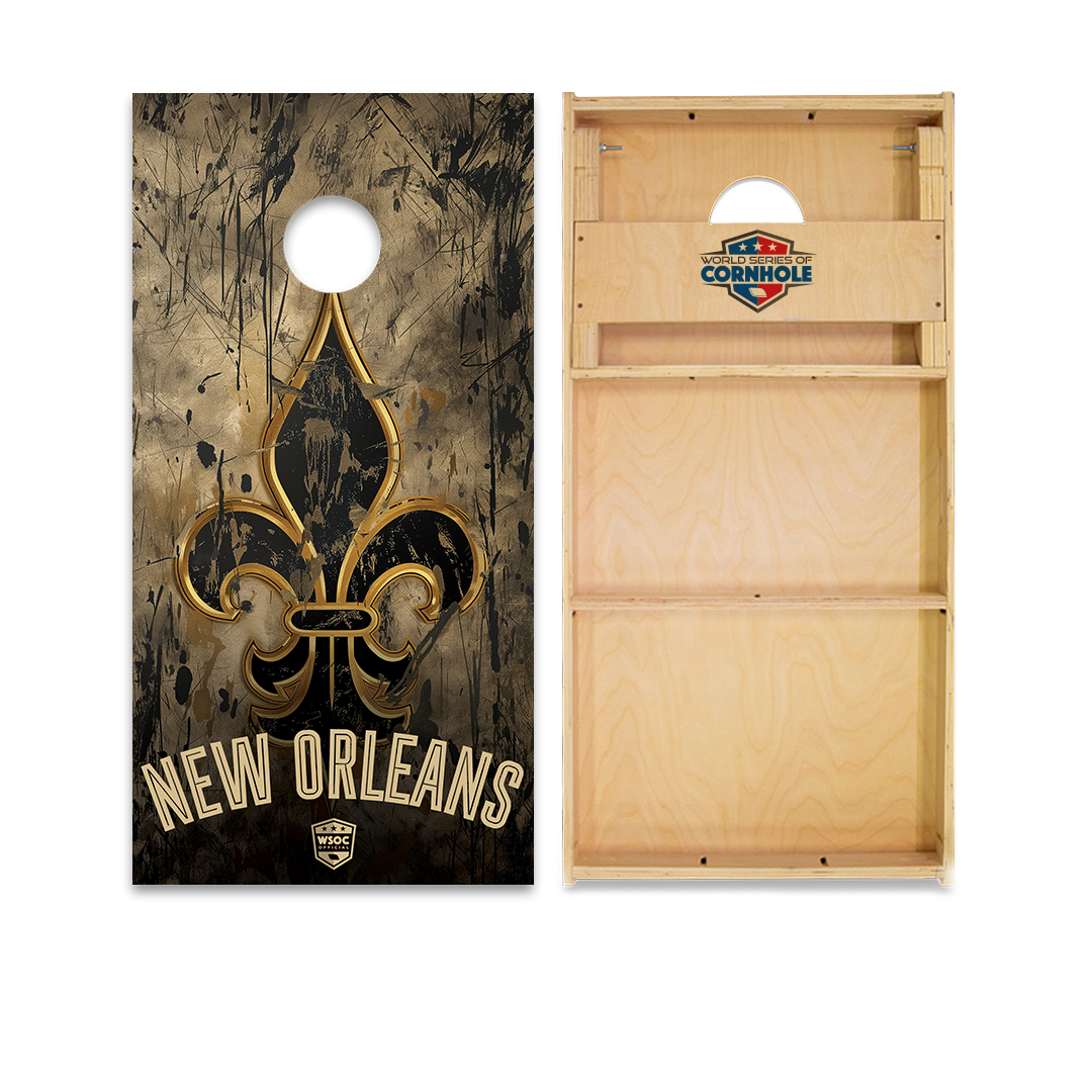 World Series of Cornhole Official 2' x 4' Professional Cornhole Board Runway 2402P - New Orleans Saints