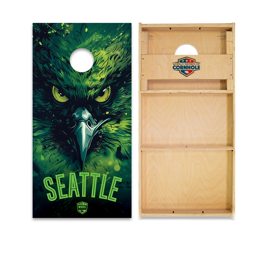 World Series of Cornhole Official 2' x 4' Professional Cornhole Board Runway 2402P - Seattle Seahawks