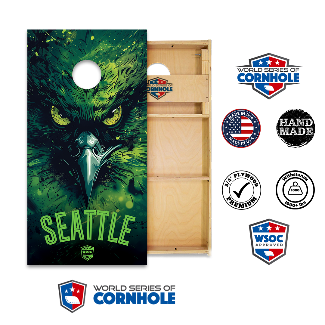 World Series of Cornhole Official 2' x 4' Professional Cornhole Board Runway 2402P - Seattle Seahawks