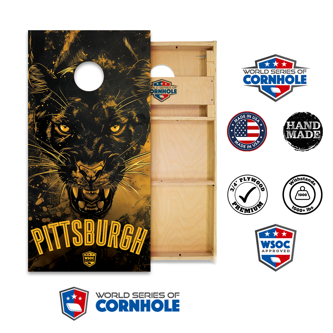 World Series of Cornhole Official 2' x 4' Professional Cornhole Board Runway 2402P - Pitt Panthers