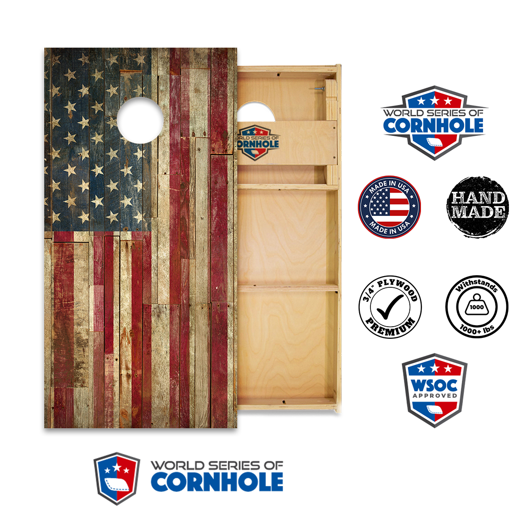 World Series of Cornhole Official 2' x 4' Professional Cornhole Board Runway 2402P - American Flag