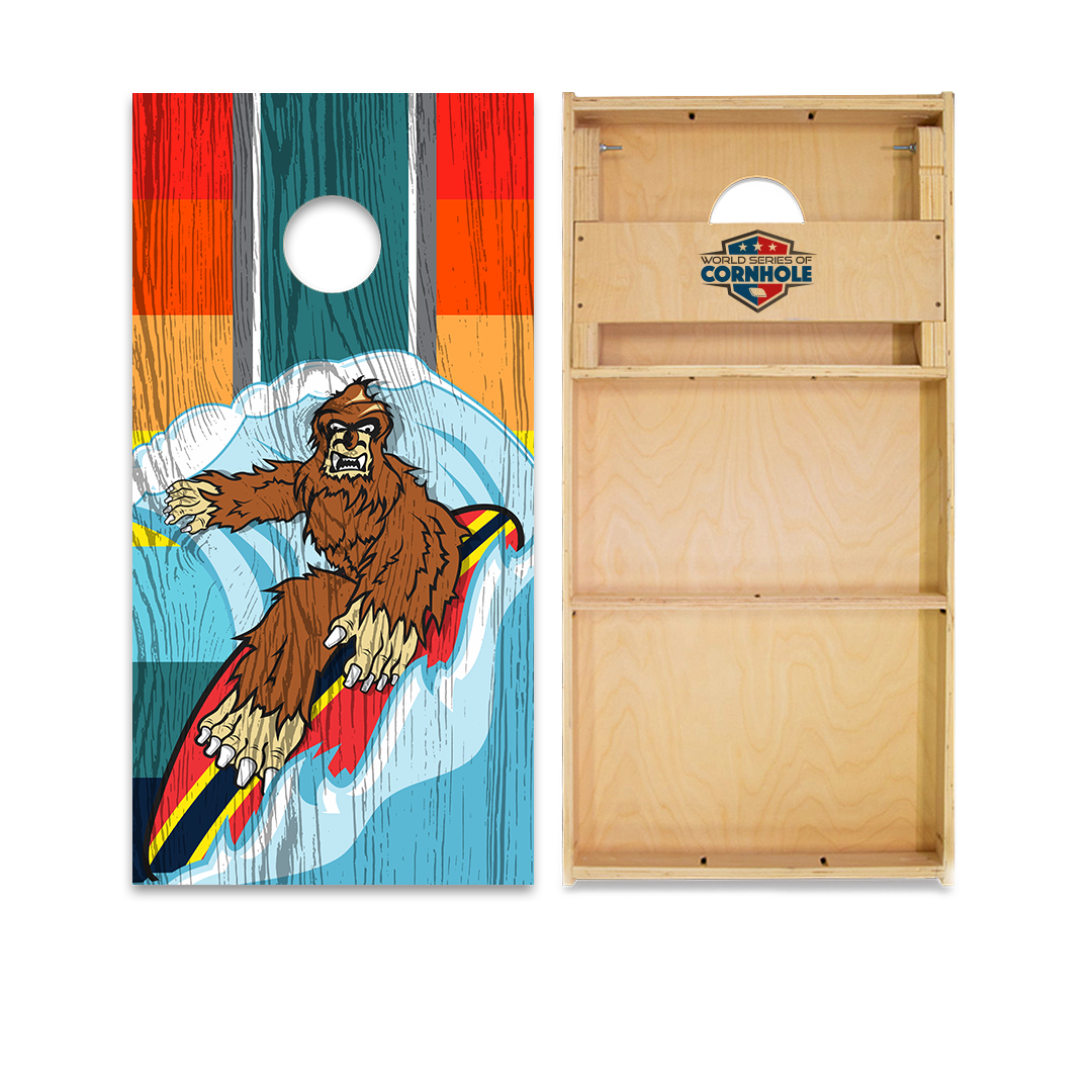 World Series of Cornhole Official 2' x 4' Professional Cornhole Board Runway 2402P - Riding Waves Sasquatch