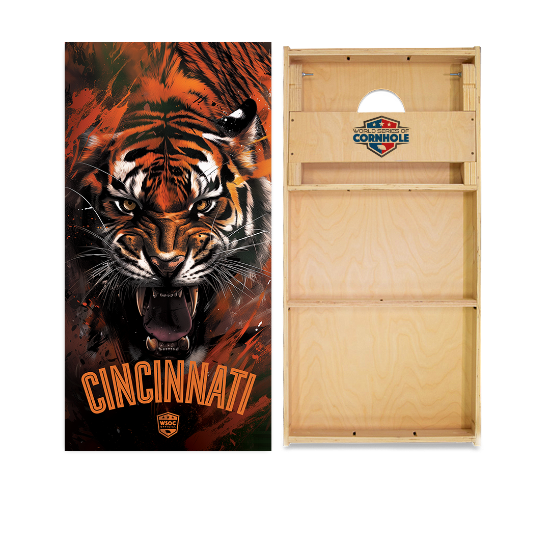 World Series of Cornhole Official 2' x 4' Professional Cornhole Board Runway 2402P - Cincinnati Bengals