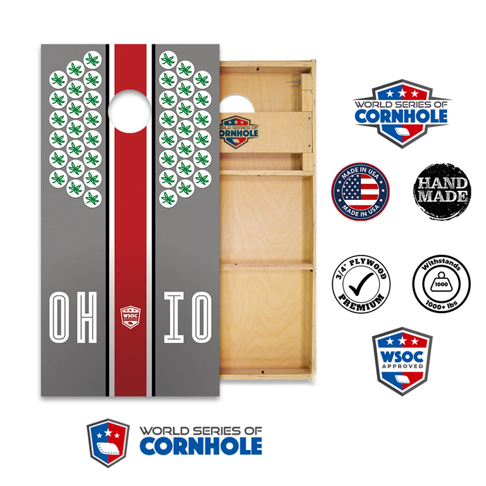 World Series of Cornhole Official 2' x 4' Professional Cornhole Board Runway 2402P - Ohio State Buckeyes