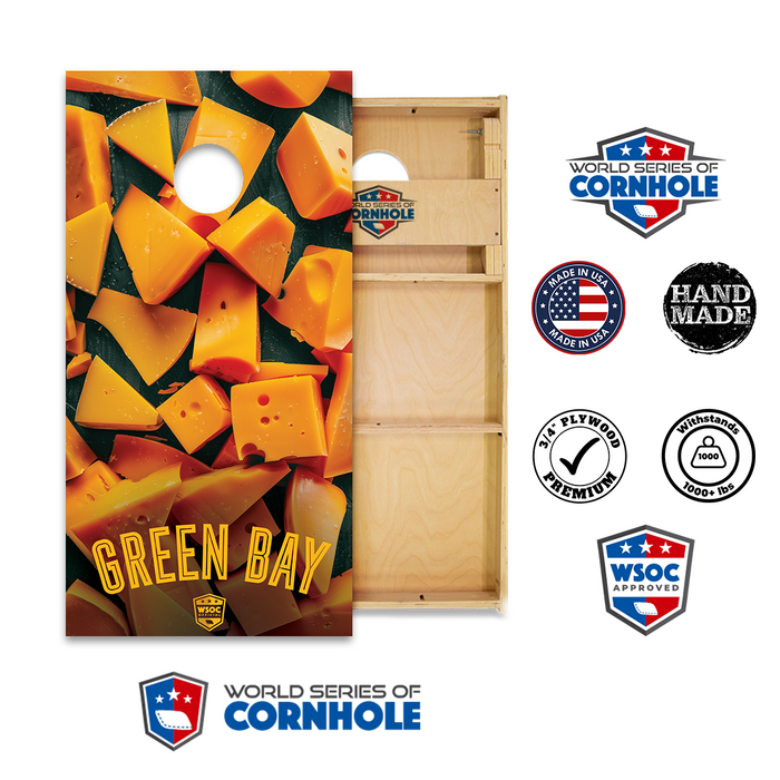 World Series of Cornhole Official 2' x 4' Professional Cornhole Board Runway 2402P - Green Bay Packers