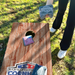 World Series of Cornhole Lightweight Cornhole Set - WSOC Weathered Woodgrain Boards with Red and Blue Bags