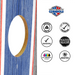 World Series of Cornhole Lightweight Cornhole Set - WSOC Gray and Blue Stripes Boards with Red and Blue Bags