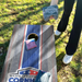 World Series of Cornhole Lightweight Cornhole Set - WSOC Gray and Blue Stripes Boards with Red and Blue Bags