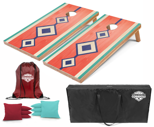 World Series of Cornhole Lightweight Cornhole Set - Hunter Surfboard Boards with Red and Teal Bags