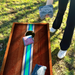 World Series of Cornhole Lightweight Cornhole Set - Riv Surfboard Boards with Red and Royal Blue Bags