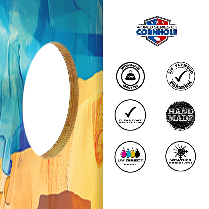 World Series of Cornhole Lightweight Cornhole Set - Capitol Reef National Park Daytime Boards with Red and Royal Blue Bags