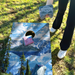 World Series of Cornhole Lightweight Cornhole Set - Crater Lake National Park Daytime Boards with Red and Royal Blue Bags