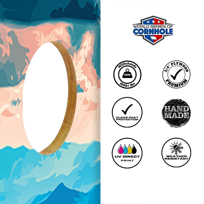 World Series of Cornhole Lightweight Cornhole Set - Great Smoky Mountains National Park Daytime Boards with Red and Royal Blue Bags