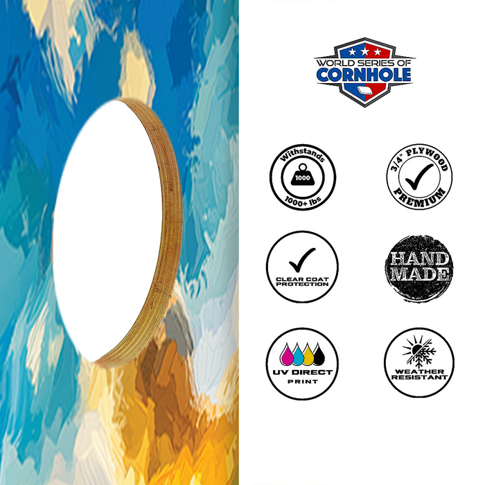 World Series of Cornhole Lightweight Cornhole Set - Hawaii Volcanoes National Park Daytime Boards with Red and Royal Blue Bags