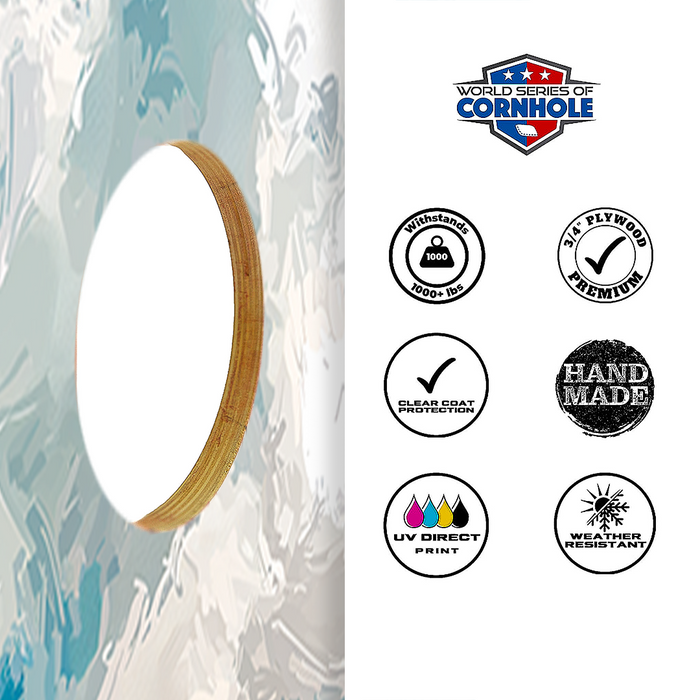 World Series of Cornhole Lightweight Cornhole Set - Yellowstone Old Faithful National Park Daytime Boards with Red and Royal Blue Bags