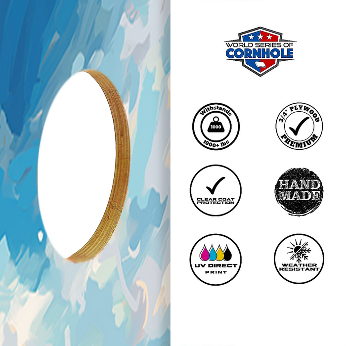 World Series of Cornhole Lightweight Cornhole Set - Voyageurs National Park Daytime Boards with Red and Royal Blue Bags