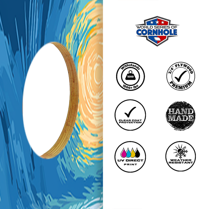 World Series of Cornhole Lightweight Cornhole Set - Zion National Park Daytime Boards with Red and Royal Blue Bags
