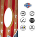 World Series of Cornhole Lightweight Cornhole Set - Stars and Stripes Eagle Boards with Red and Blue Bags