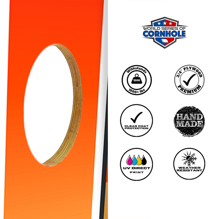 World Series of Cornhole Lightweight Cornhole Set - Retro Sasquatch Boards with Red and Royal Blue Bags
