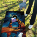 World Series of Cornhole Lightweight Cornhole Set - Arches National Park Nighttime Boards with Red and Royal Blue Bags