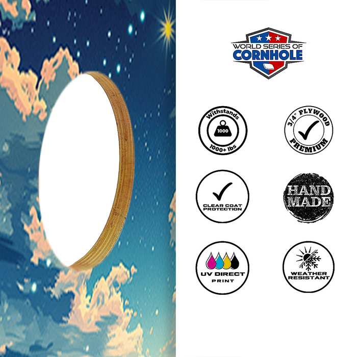 World Series of Cornhole Lightweight Cornhole Set - Grand Canyon National Park Nighttime Boards with Red and Royal Blue Bags