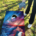 World Series of Cornhole Lightweight Cornhole Set - Gulf Shores National Park Nighttime Boards with Red and Royal Blue Bags