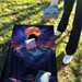 World Series of Cornhole Lightweight Cornhole Set - Rocky Mountain National Park Nighttime Boards with Red and Royal Blue Bags