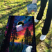 World Series of Cornhole Lightweight Cornhole Set - Sequoia National Park Nighttime Boards with Red and Royal Blue Bags