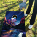 World Series of Cornhole Lightweight Cornhole Set - Zion National Park Nighttime Boards with Red and Royal Blue Bags