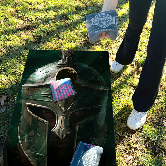 World Series of Cornhole Lightweight Cornhole Set - Michigan State Spartans Boards with White and Hunter Green Bags