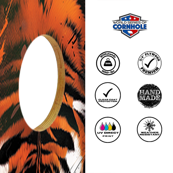 World Series of Cornhole Lightweight Cornhole Set - Cincinnati Bengals Boards with Black and Orange Bags